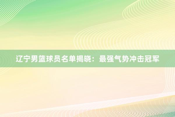 辽宁男篮球员名单揭晓：最强气势冲击冠军